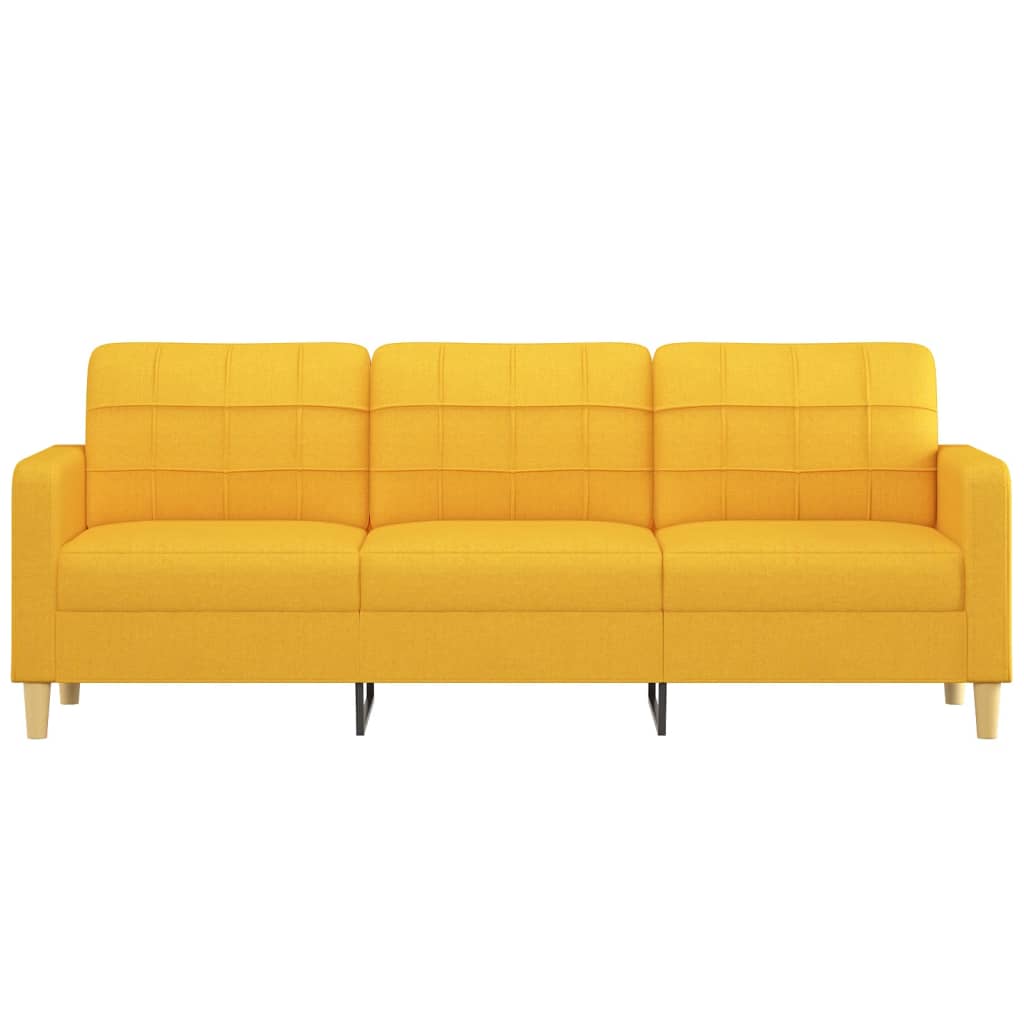 3-Sitzer-Sofa Hellgelb 210 cm Stoff