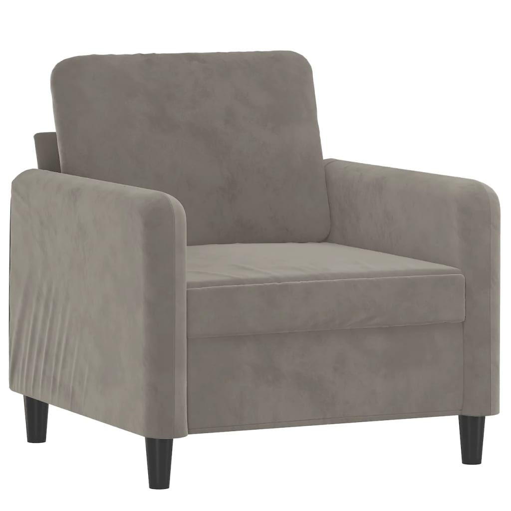 Sessel Hellgrau 60 cm Samt