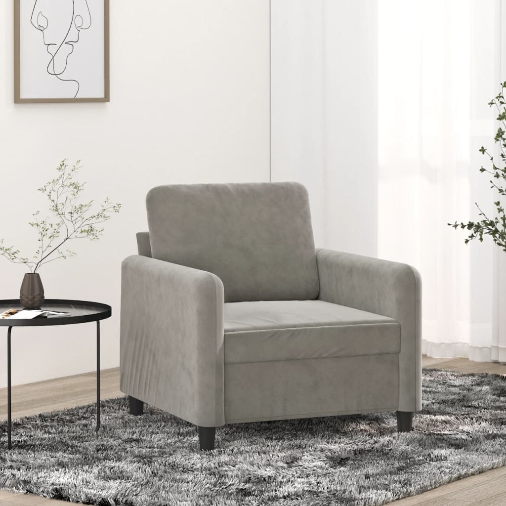 Sessel Hellgrau 60 cm Samt
