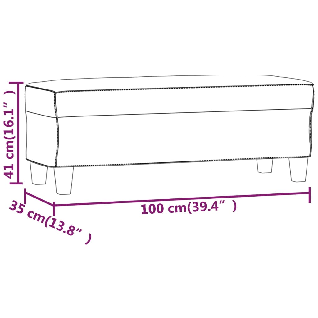 Sitzbank Creme 100x35x41 cm Kunstleder