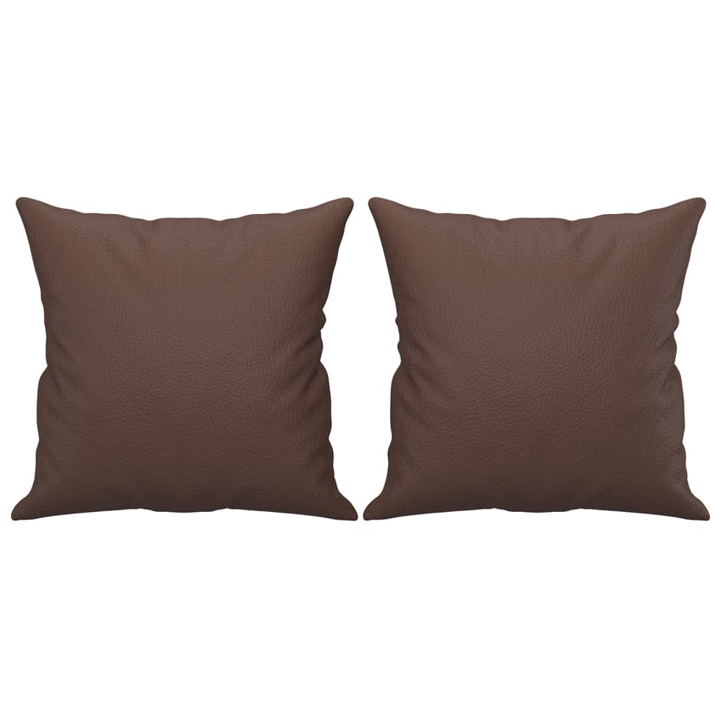 Sofakissen 2 Stk. Braun 40x40 cm Kunstleder