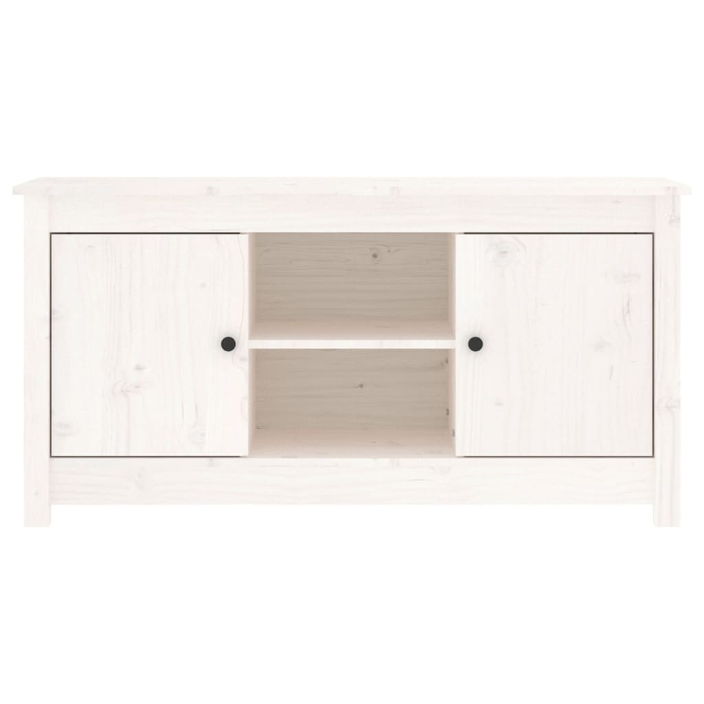 TV-Schrank Weiß 103x36,5x52 cm Massivholz Kiefer