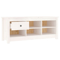 Thumbnail for Schuhschrank Weiß 110x38x45,5 cm Massivholz Kiefer
