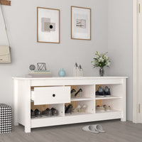 Thumbnail for Schuhschrank Weiß 110x38x45,5 cm Massivholz Kiefer