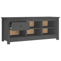 Thumbnail for Schuhschrank Grau 110x38x45,5 cm Massivholz Kiefer