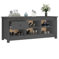 Thumbnail for Schuhschrank Grau 110x38x45,5 cm Massivholz Kiefer