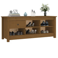 Thumbnail for Schuhschrank Honigbraun 110x38x45,5 cm Massivholz Kiefer