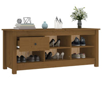 Thumbnail for Schuhschrank Honigbraun 110x38x45,5 cm Massivholz Kiefer