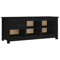 Thumbnail for Schuhschrank Schwarz 110x38x45,5 cm Massivholz Kiefer