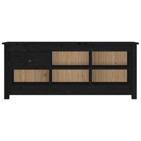 Thumbnail for Schuhschrank Schwarz 110x38x45,5 cm Massivholz Kiefer