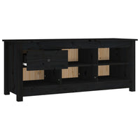 Thumbnail for Schuhschrank Schwarz 110x38x45,5 cm Massivholz Kiefer