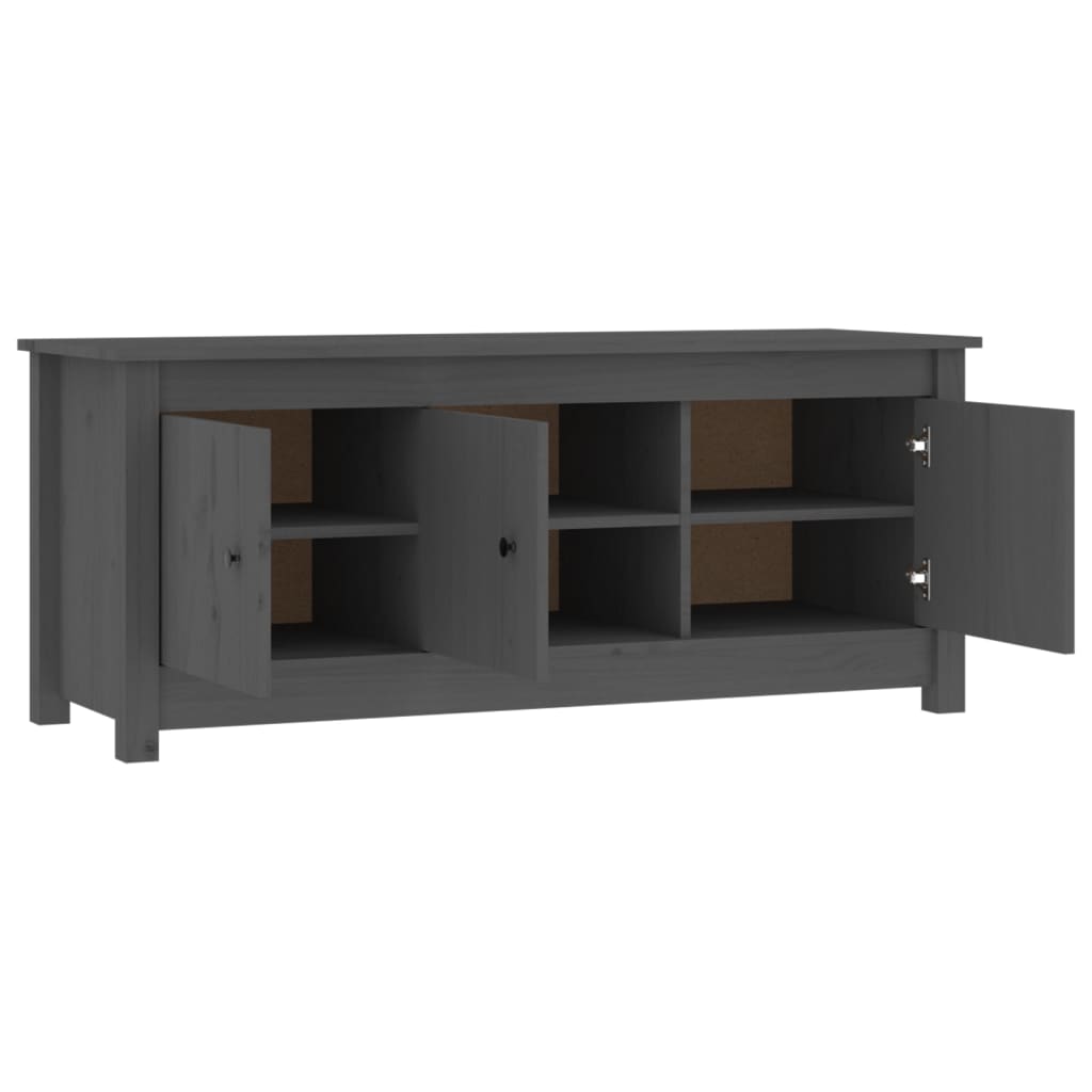Schuhschrank Grau 110x38x45,5 cm Massivholz Kiefer
