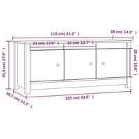 Thumbnail for Schuhschrank Grau 110x38x45,5 cm Massivholz Kiefer