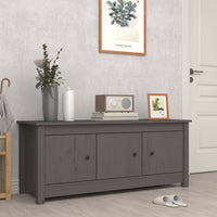 Thumbnail for Schuhschrank Grau 110x38x45,5 cm Massivholz Kiefer