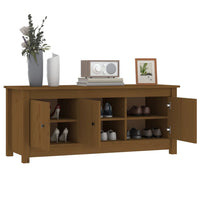Thumbnail for Schuhschrank Honigbraun 110x38x45,5 cm Massivholz Kiefer