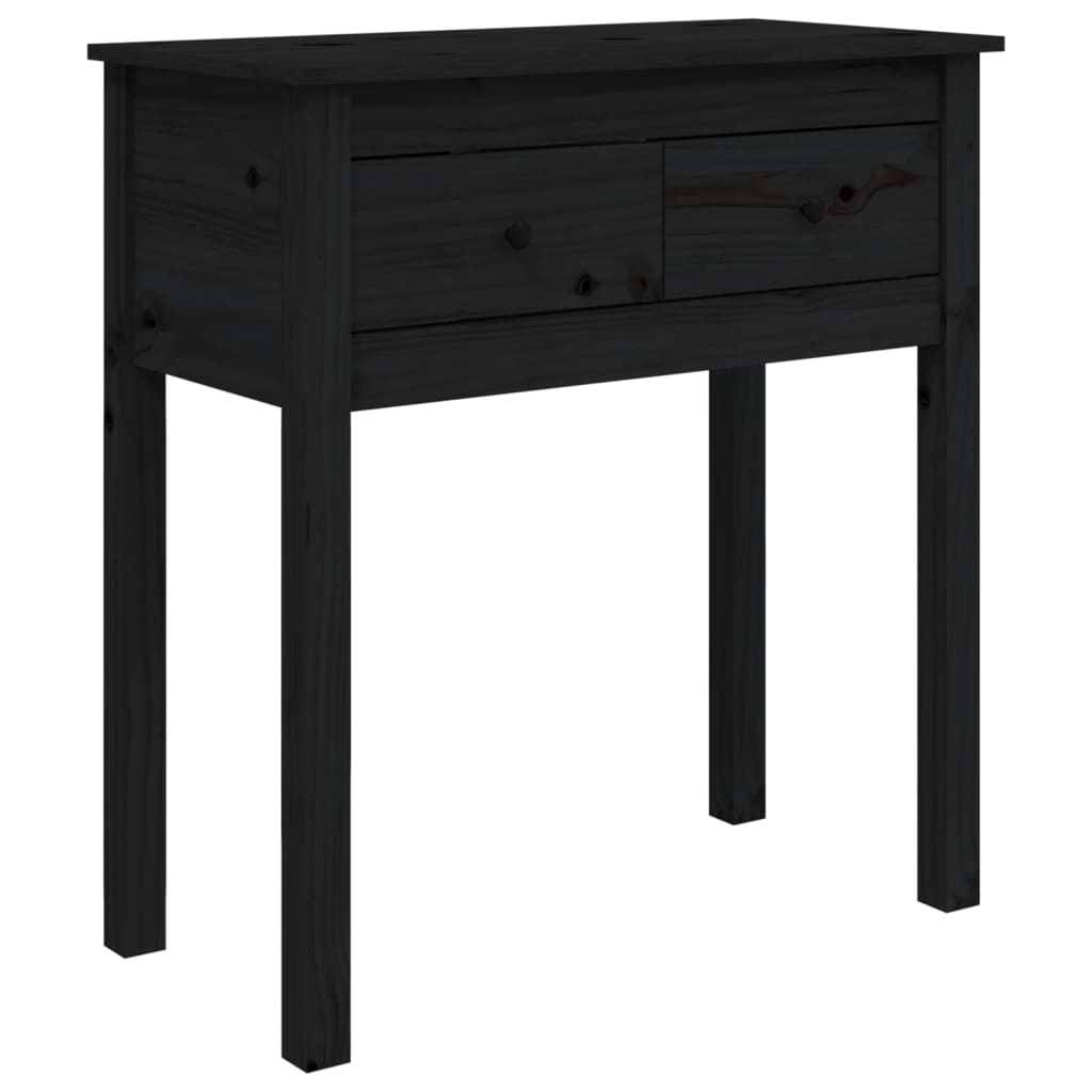 Konsolentisch Schwarz 70x35x75 cm Massivholz Kiefer