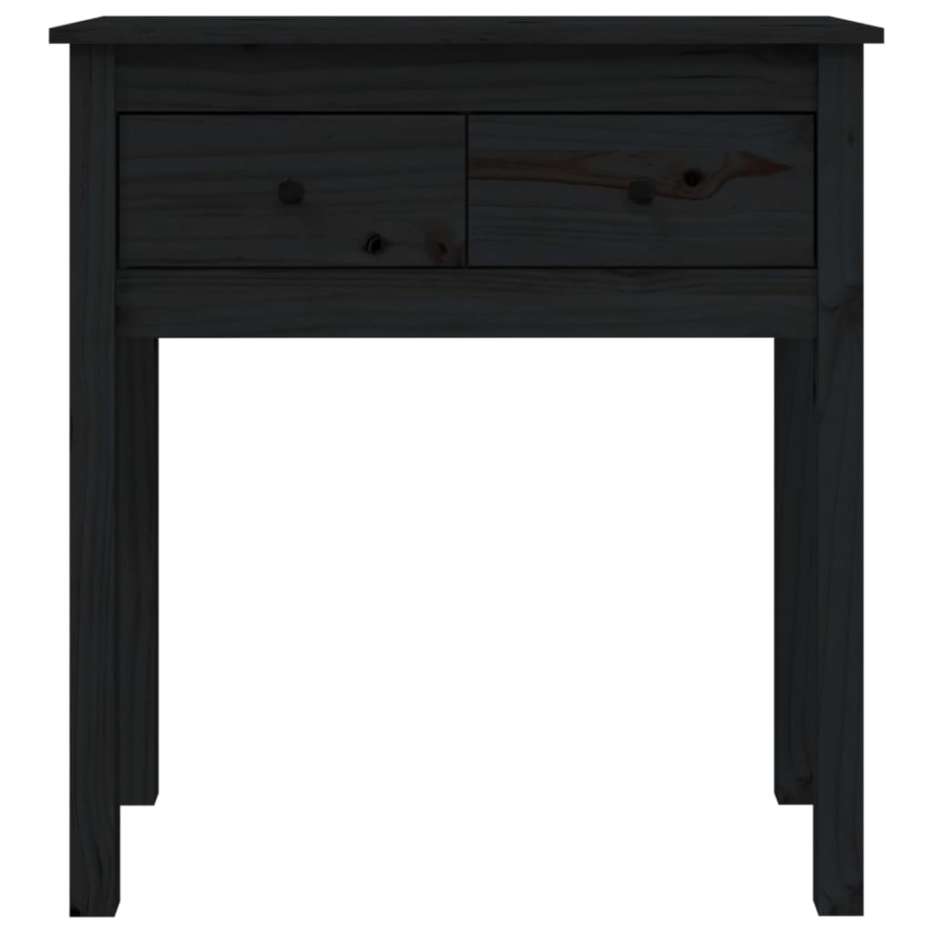 Konsolentisch Schwarz 70x35x75 cm Massivholz Kiefer