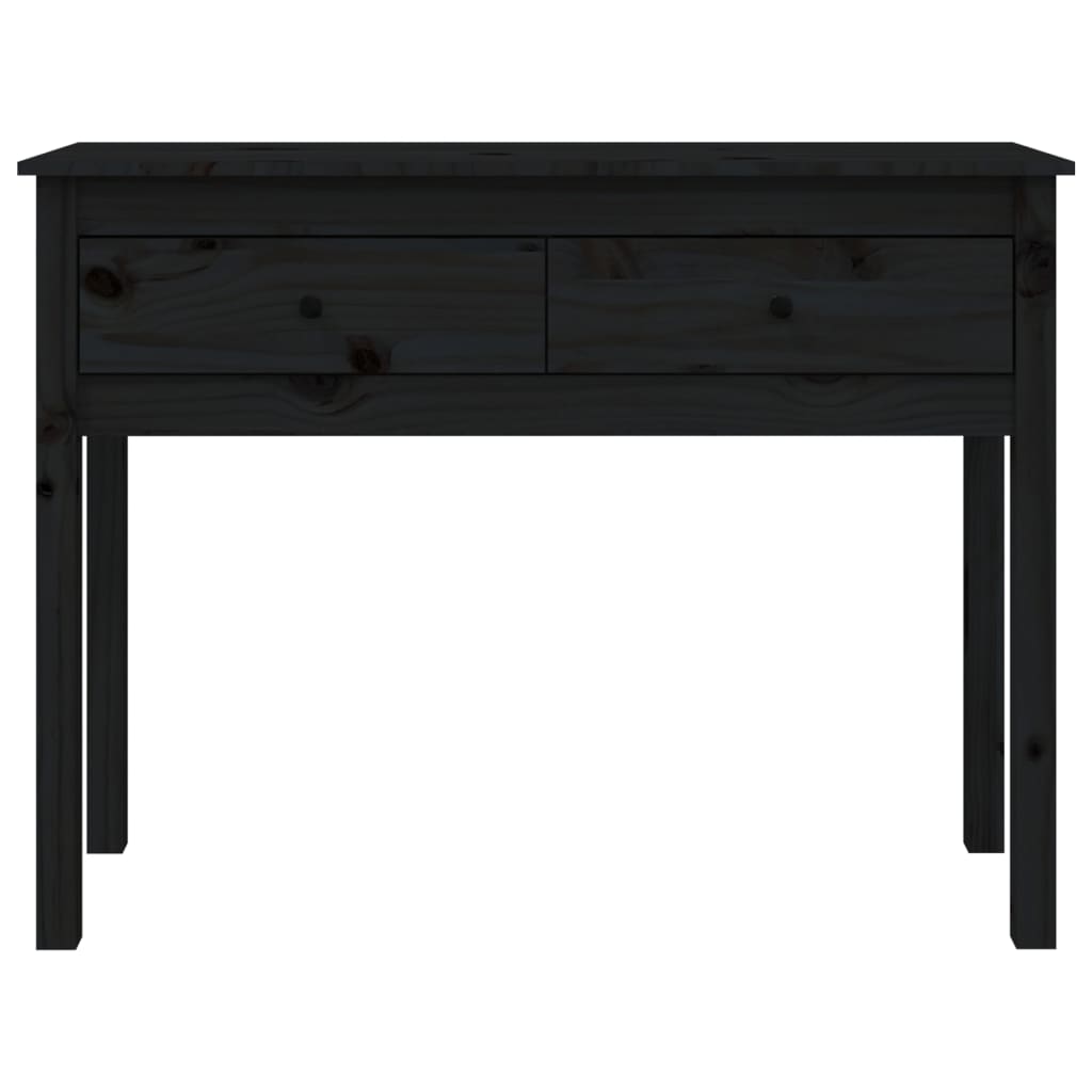 Konsolentisch Schwarz 100x35x75 cm Massivholz Kiefer