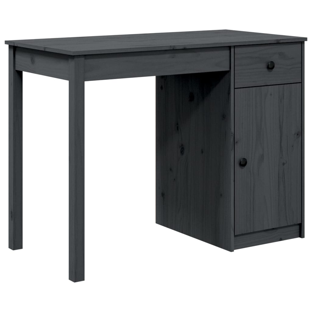 Schreibtisch Grau 100x50x75 cm Massivholz Kiefer