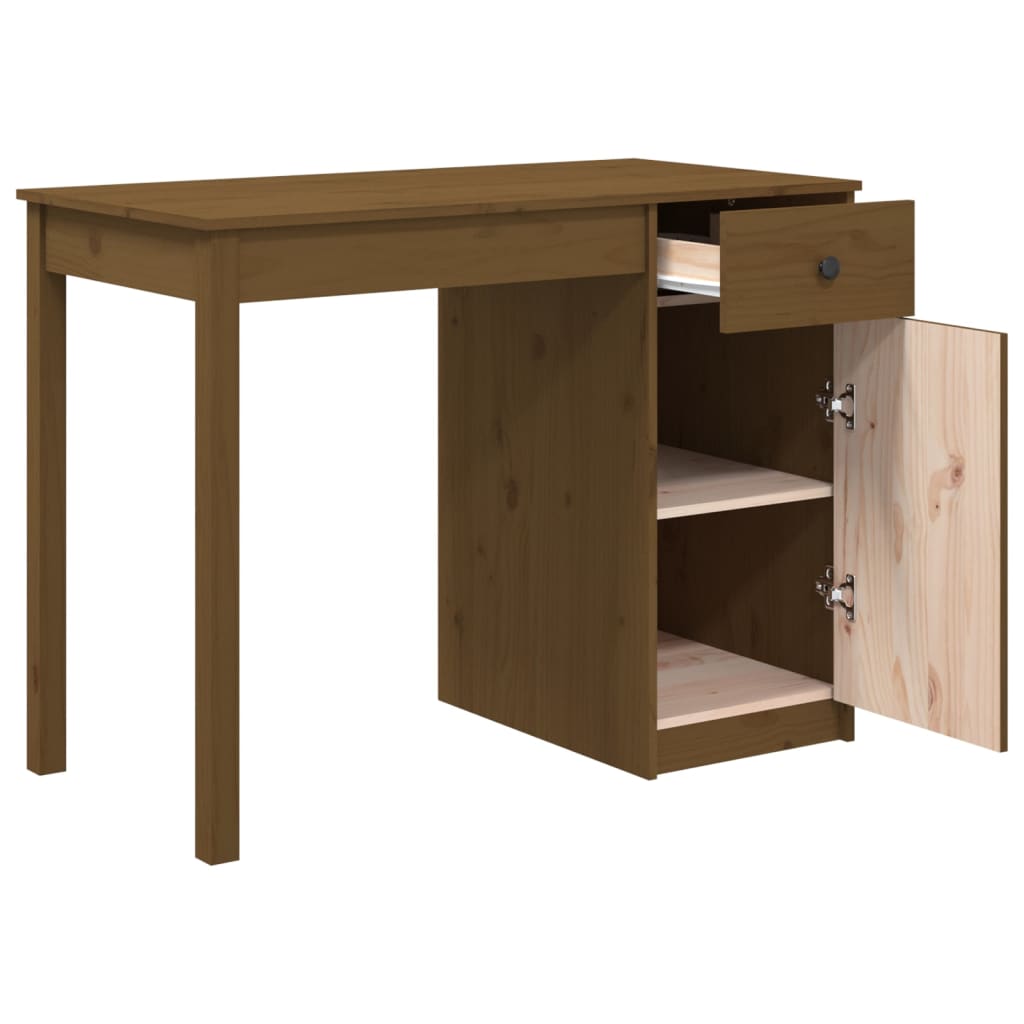 Schreibtisch Honigbraun 100x50x75 cm Massivholz Kiefer