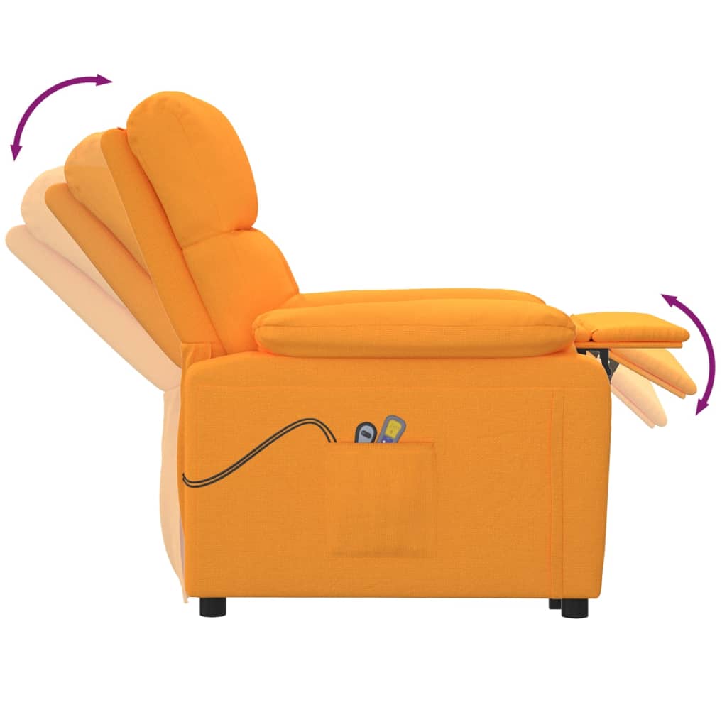 Massagesessel mit Aufstehhilfe Dunkelgelb Stoff