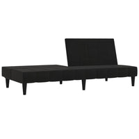 Thumbnail for Schlafsofa 2-Sitzer mit Hocker Schwarz Mikrofasergewebe