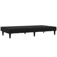 Thumbnail for Schlafsofa 2-Sitzer mit Hocker Schwarz Mikrofasergewebe