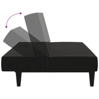 Thumbnail for Schlafsofa 2-Sitzer mit Hocker Schwarz Mikrofasergewebe