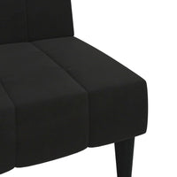 Thumbnail for Schlafsofa 2-Sitzer mit Hocker Schwarz Mikrofasergewebe