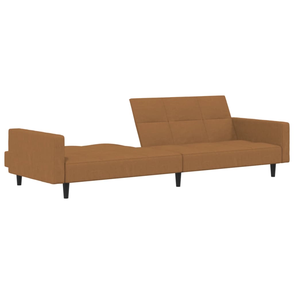 Schlafsofa 2-Sitzer mit Hocker Taupe Mikrofasergewebe
