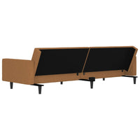 Thumbnail for Schlafsofa 2-Sitzer mit Hocker Taupe Mikrofasergewebe