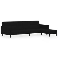 Thumbnail for Schlafsofa 2-Sitzer mit Hocker Schwarz Mikrofasergewebe