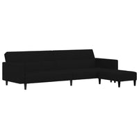 Thumbnail for Schlafsofa 2-Sitzer mit Hocker Schwarz Mikrofasergewebe