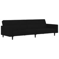 Thumbnail for Schlafsofa 2-Sitzer mit Hocker Schwarz Mikrofasergewebe