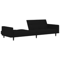 Thumbnail for Schlafsofa 2-Sitzer mit Hocker Schwarz Mikrofasergewebe