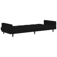 Thumbnail for Schlafsofa 2-Sitzer mit Hocker Schwarz Mikrofasergewebe