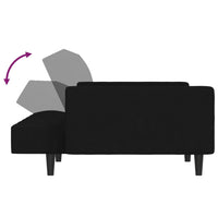 Thumbnail for Schlafsofa 2-Sitzer mit Hocker Schwarz Mikrofasergewebe