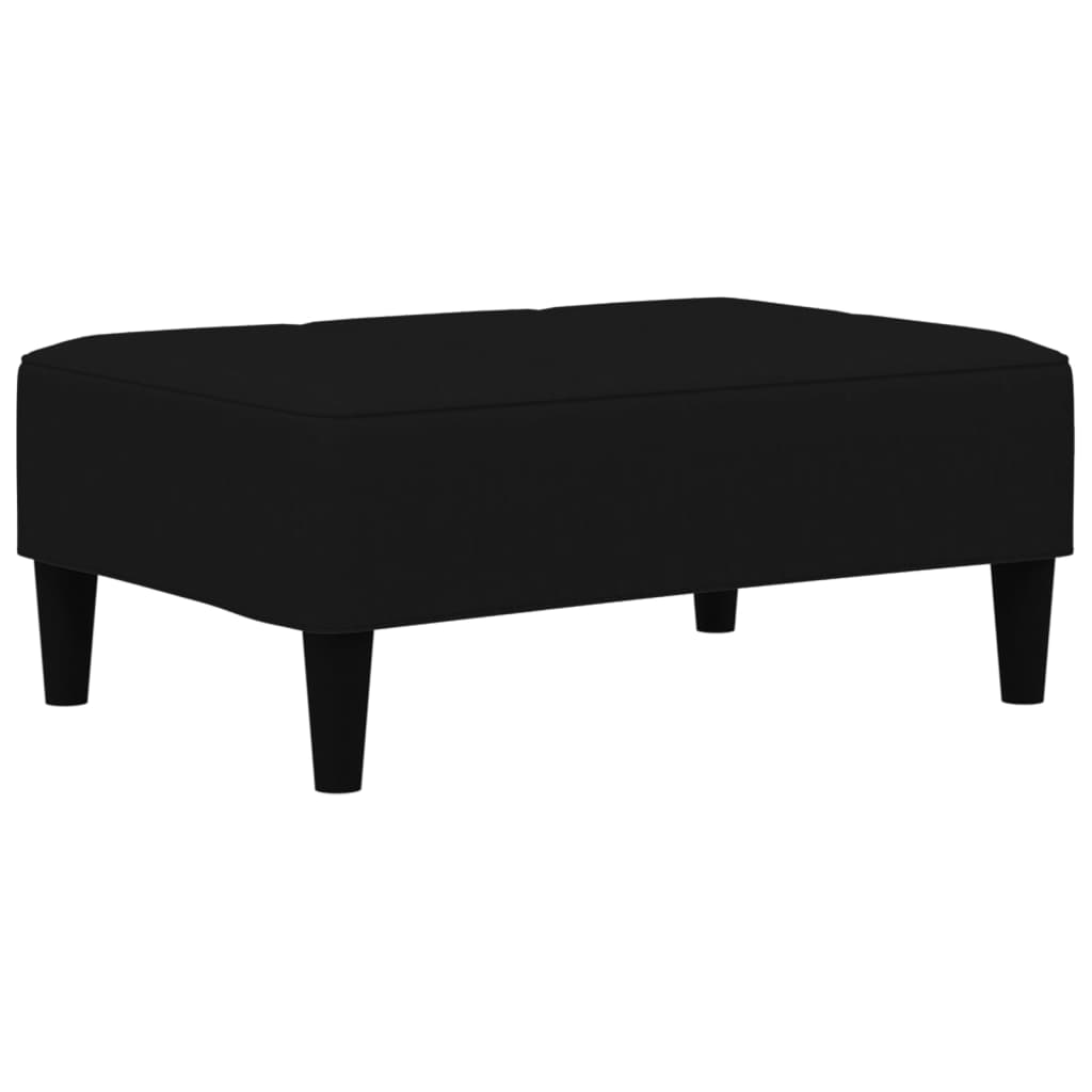 Schlafsofa 2-Sitzer mit Hocker Schwarz Mikrofasergewebe