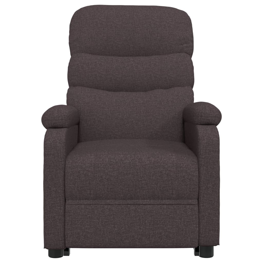 Massagesessel mit Aufstehhilfe Dunkelbraun Stoff