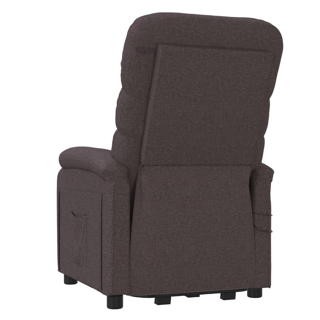 Massagesessel mit Aufstehhilfe Dunkelbraun Stoff