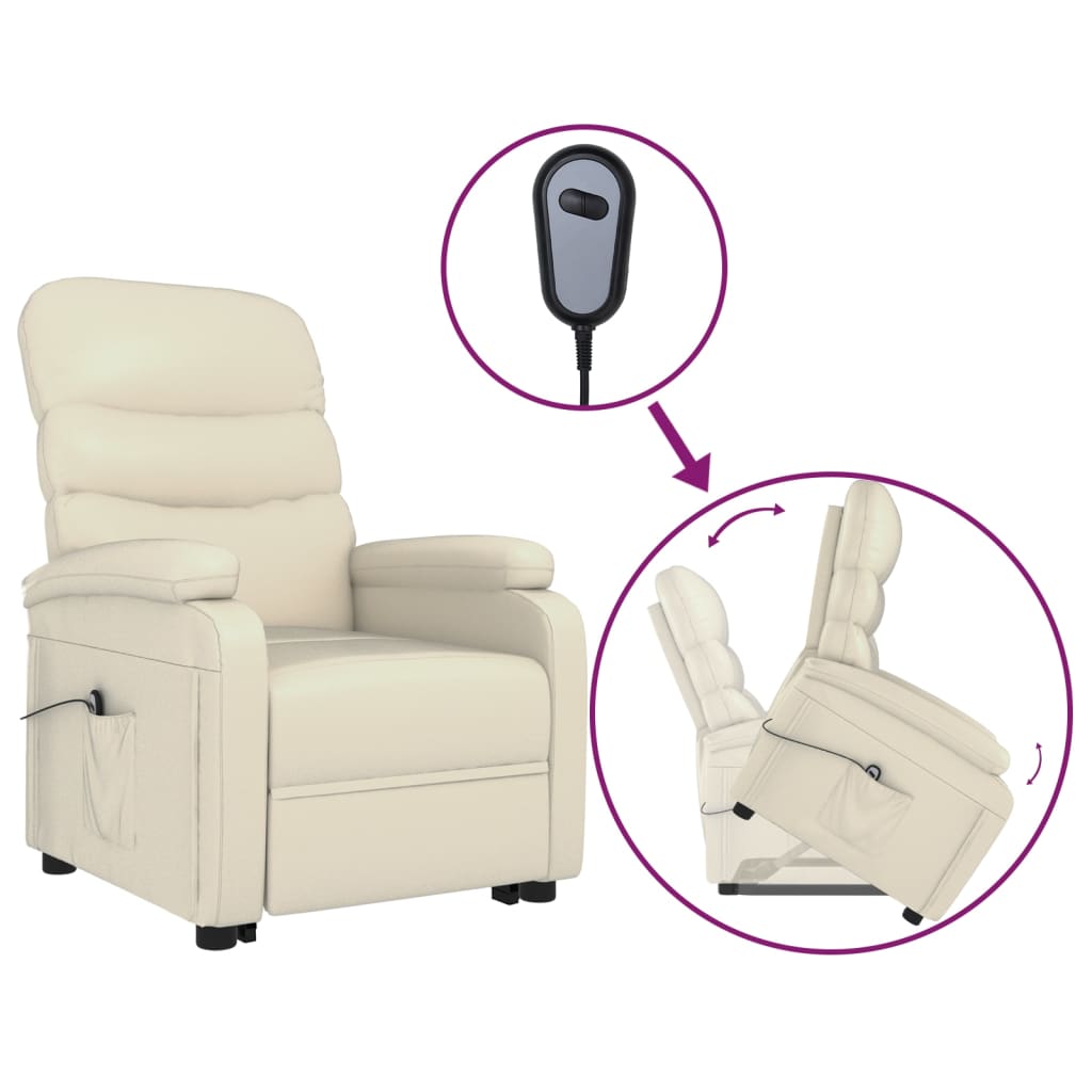 Aufstehsessel Creme Kunstleder