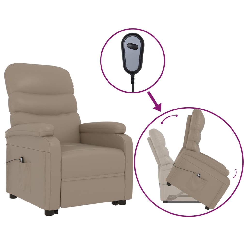 Aufstehsessel Cappuccino-Braun Kunstleder