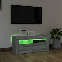 Thumbnail for TV-Schrank mit LED-Leuchten Grau Sonoma 90x35x40 cm