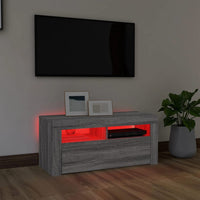 Thumbnail for TV-Schrank mit LED-Leuchten Grau Sonoma 90x35x40 cm