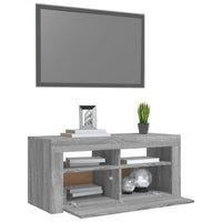 Thumbnail for TV-Schrank mit LED-Leuchten Grau Sonoma 90x35x40 cm