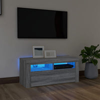 Thumbnail for TV-Schrank mit LED-Leuchten Grau Sonoma 90x35x40 cm