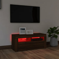 Thumbnail for TV-Schrank mit LED-Leuchten Braun Eichen-Optik 90x35x40 cm