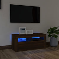 Thumbnail for TV-Schrank mit LED-Leuchten Braun Eichen-Optik 90x35x40 cm