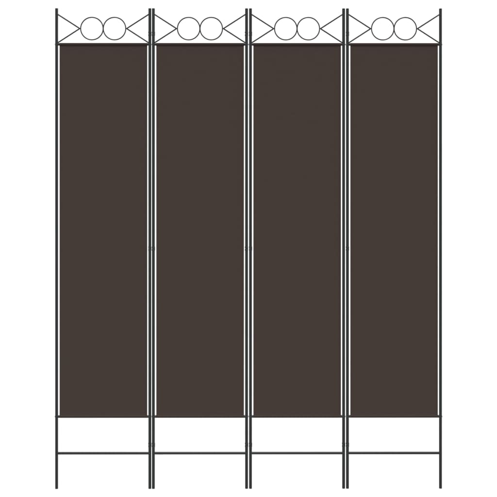 4-tlg. Paravent Braun 160x200 cm Stoff