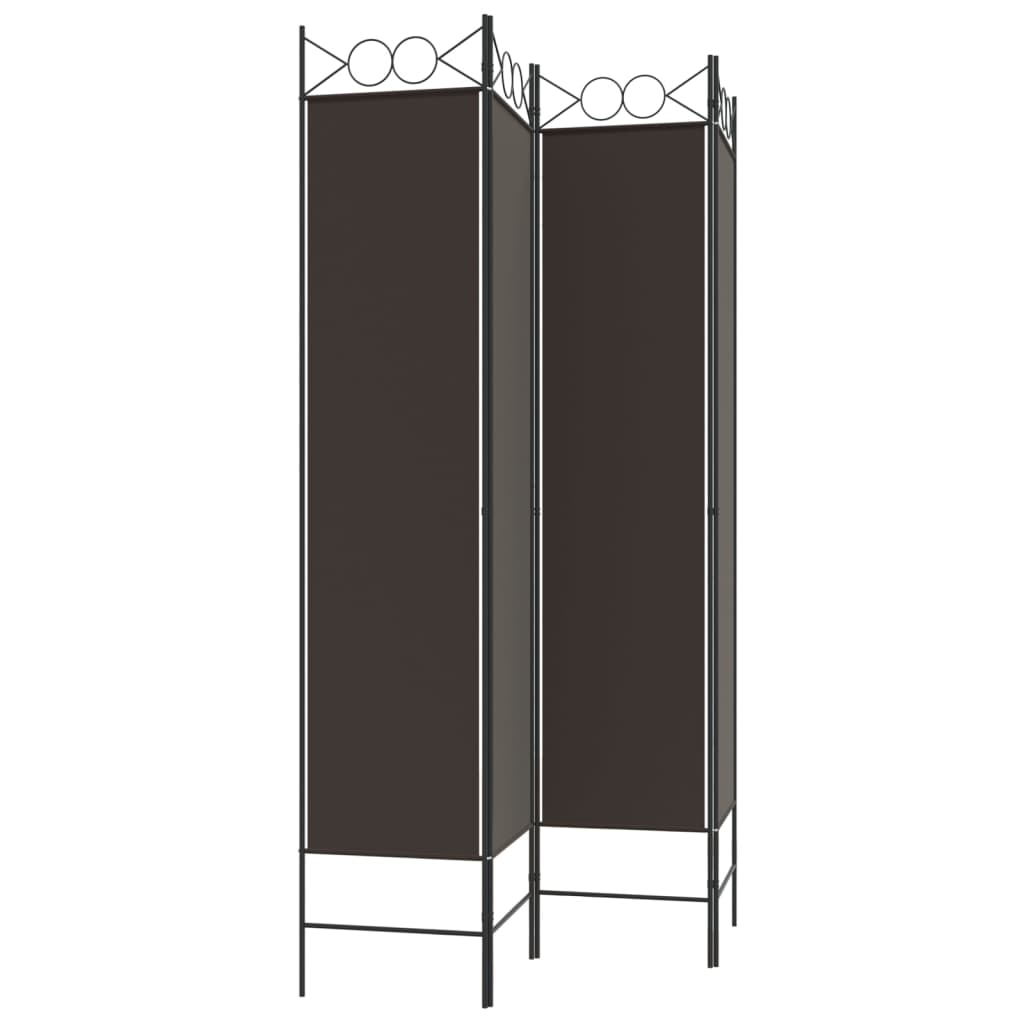 4-tlg. Paravent Braun 160x200 cm Stoff